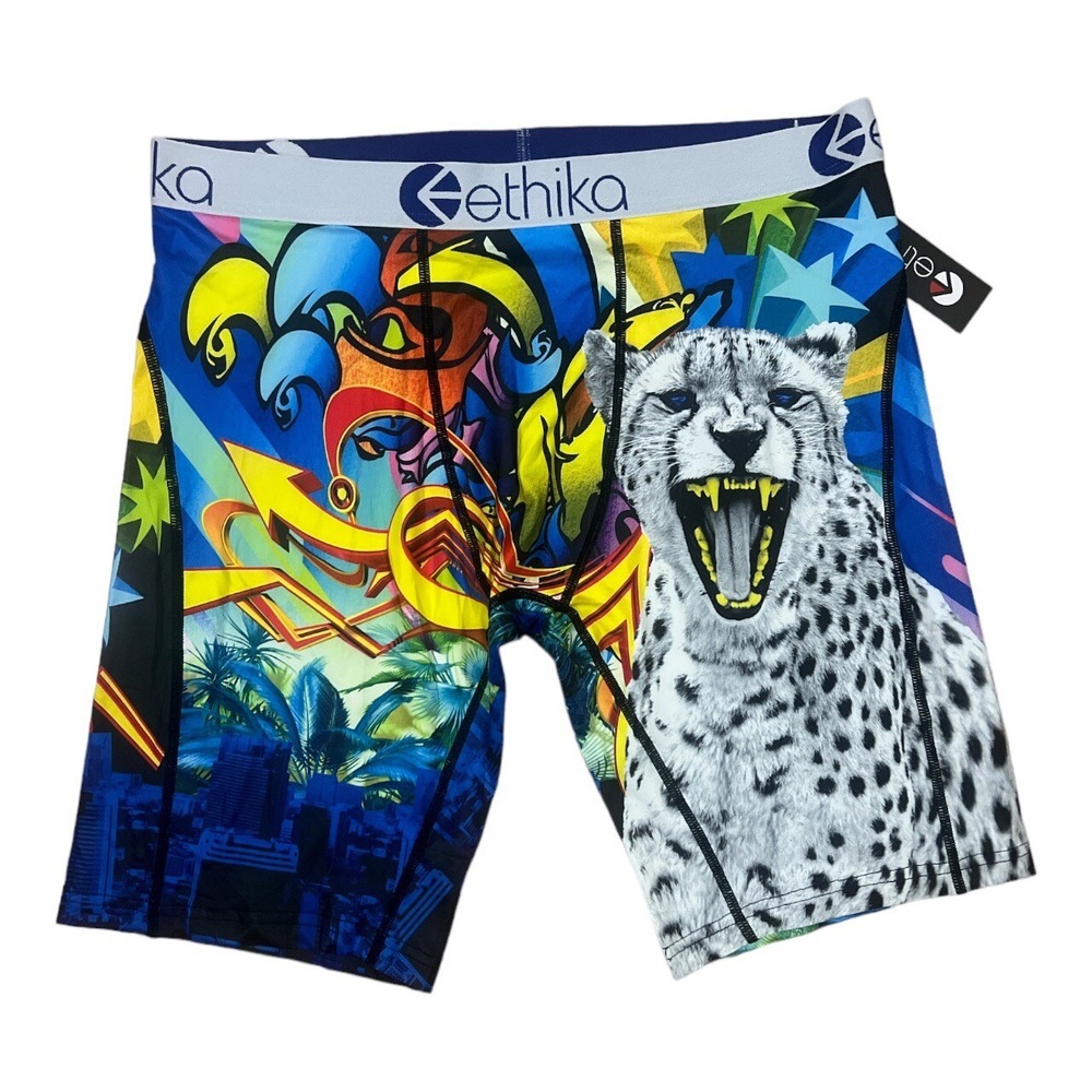 Ethika Snow Leopard Abstract Pop Art High Rise Buildings Colorful Boxers Mn's XL